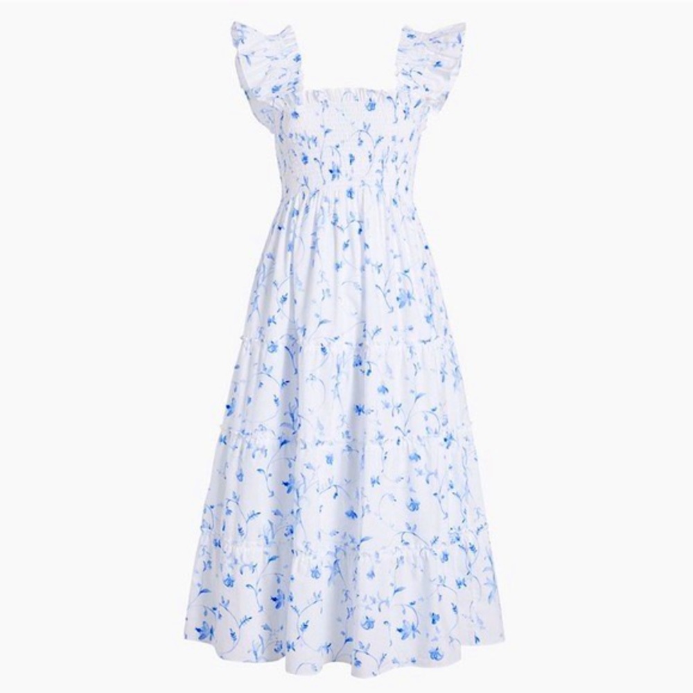 NWOT Hill House Home Ellie Nap Dress - Blue Botanical (Size L)